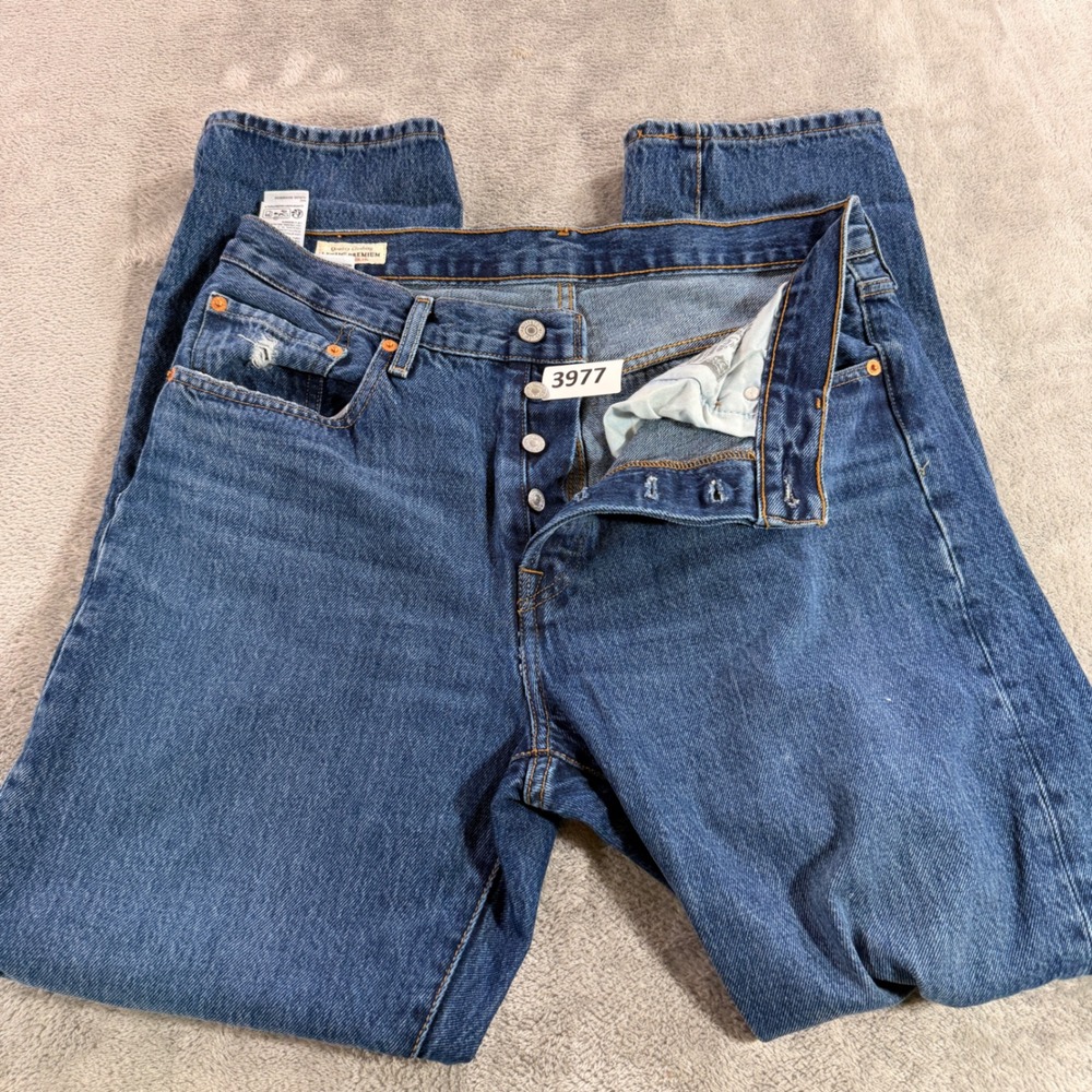Levi's 501 Original Fit Jeans Mens 30x30 Blue Premium Straight Leg Denim